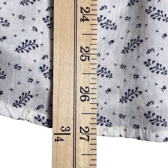 SUNDANCE Nola Button Down Blouse Shirt Size PL Petite Large Ruffle Floral White - Picture 14 of 16